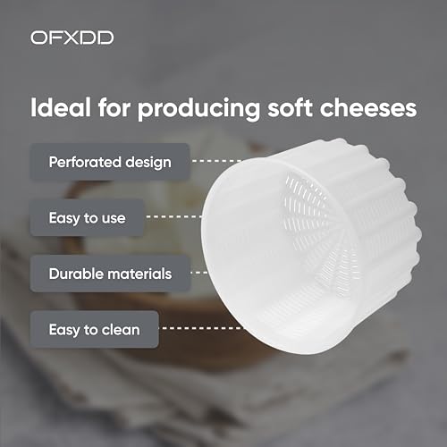 Cheese Making Mold - Plastic Ricotta Basket 3 Pcs - Form Mold for Feta, Camembert, Ricotta, 20 oz