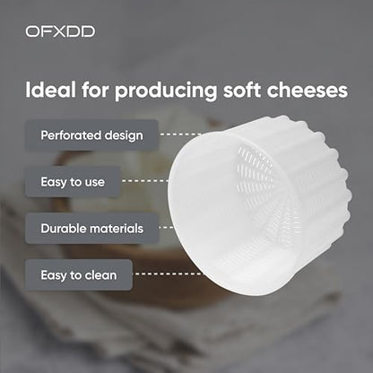 Cheese Making Mold - Plastic Ricotta Basket 3 Pcs - Form Mold for Feta, Camembert, Ricotta, 20 oz