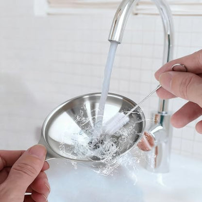 Stainless Steel Funnel Set, 3-Piece Food Grade Kitchen Funnels Large Medium Small, with Cleaning Brushes for Filling Bottles Jars Containers, Cooking Oil Transfer Tools