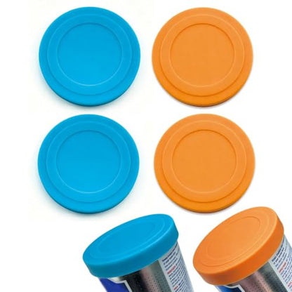 4 Pack Silicone Powder Cleanser Lids, Compatible with Bar Keepers Friend, Comet, Ajax Powder Cleanser 12oz & 21oz, Silicone Cover for Cleaning Powder Moisture Resistance, Reusable Silicone Lid