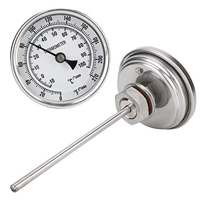 Fry Thermometer 1/2 NPT Thread Stainless Steel Dial Thermometer Homebrew Thermometer 0220/10100