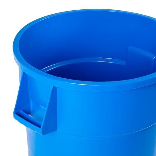 PRO&Family Commercial Round Trash Can, Ingredient Bin, Heavy-Duty Plastic, Anti-Static, Kitchen, Office, Outdoor Use (Blue, 44 Gallon) - color: Blue, size: 44 Gallon