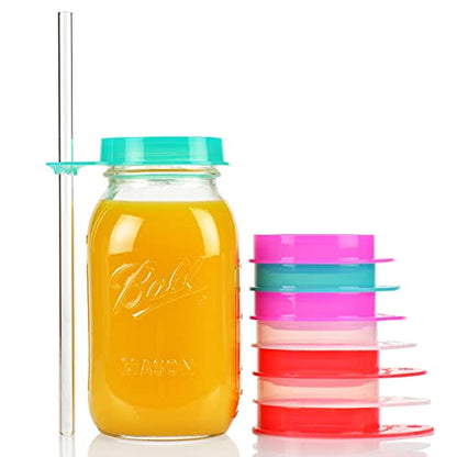 4 Pack Silicone Mason Jar Lids with Utensil Holder – Original EcoWave FlipFit & EcoPeaceful Design – Same Mold & Fit – No Straw Hole + Pull‑Tab
