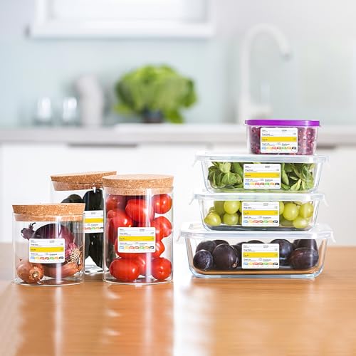 Restaurant Quality Shelf Life Food Rotation Labels Vinyl, 2” x 3” Self-Adhesive Removable Freezer Food Labels Stickers, Perfect for Reusable Containers, Food Date Sticker (Large, Count, 2) - style: 2 Pc