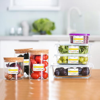 Restaurant Quality Shelf Life Food Rotation Labels Vinyl, 2” x 3” Self-Adhesive Removable Freezer Food Labels Stickers, Perfect for Reusable Containers, Food Date Sticker (Large, Count, 2) - style: 2 Pc