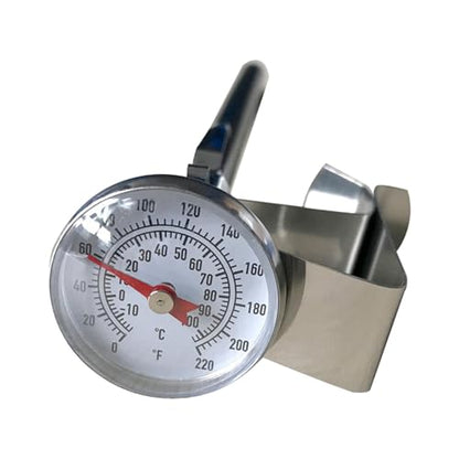 Milk Thermometer for Steaming Milk Food Thermometer with Clip & Sleeve Pocket Dial Thermometer for Tea Cheese Drinks Beverage