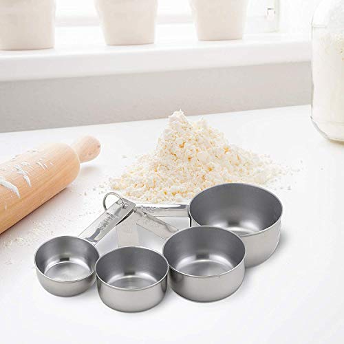 Mrs. Anderson’s Baking Measuring Cups, Engraved Measurements for Liquid or Dry Ingredients, Stainless Steel, 4-Piece Set - size: 4-Piece Set, Standard