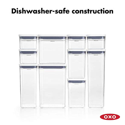 OXO Good Grips POP Container, 1.2 Qt - Rectangle - Pasta, Transparent - color: White, size: 1.2 Qt - Rectangle