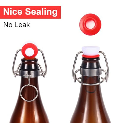 FERRODAY 70PCS Silicone Gasket for EZ Cap Red Washers High Pressure Leak-proof Swing Flip Top Bottle Cap Gasket Home Brew Beer Soda Bottle Seal Swing Top Bottle Gasket -70 Bottle Gaskets