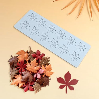 mostsom Silicone Mold 3D Hollow Leaf Lace for Baking, Chestnut Leaves Fondant Molds, Resin, Polymer Clay - Cake Cupcake Decor, Sugar Craft, Wedding Dessert (G_ Chestnut Leaves) - size: G_ Chestnut Leaves
