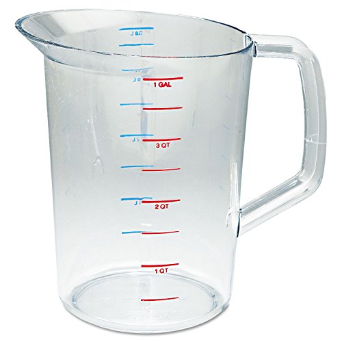 Rubbermaid Commercial Products Bouncer Clear Measuring Cup, 16-Cup/4-Quart, Clear, Strong Food Grade, Easy Read for Liquid/Dry Ingredients, for Home/Professional Kitchen (Pack of 6) - size: 4 Qt (Pack of 6)