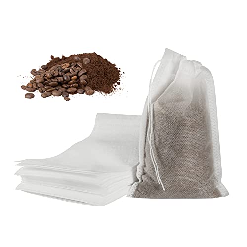 50pcs No Mess Cold Brew Bags, 4x6 inch Disposable Coffee Filter Bag Fine Mesh Brewing Drawstring Pouches for Iced Coffee Hot Tea Herb Spice - size: 4x6 inch