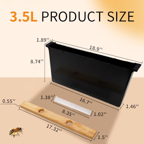 2 Pack 3.5L Bee Feeder, Beeswax Coated Beehive Frame Feeder, Bee Sugar Water Feeder, Essential Beekeeping Equipment for Honeybee Hives - size: 2pcs-3.5L