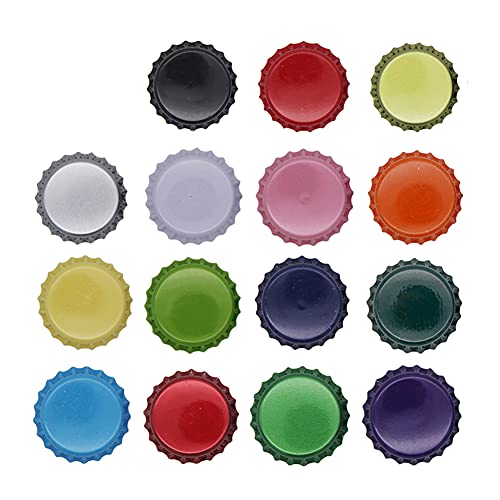 ARFUKA 75 Count Beer Bottle Caps - Oxygen Absorbing Crowns in 15 Assorted Colors for Home Brewing