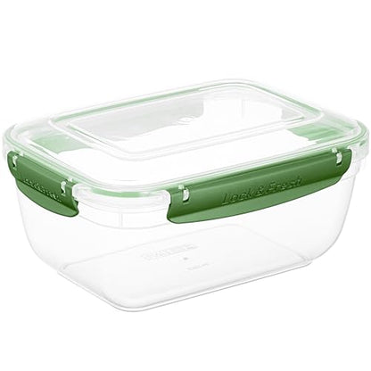 Superio Plastic Food Storage Container with Airtight Lid- 80 Oz, BPA Free, Leakproof, Stackable, Microwave, Dishwasher and Freezer Safe, Green - color: Green