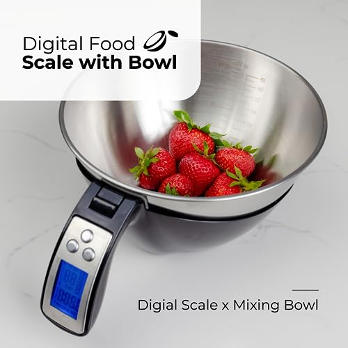 Fradel Digital Kitchen Food Scale with Bowl - 11lb, Grams & Ounces - Removable, Dishwasher-Safe Mixing Bowl - Black - color: Black