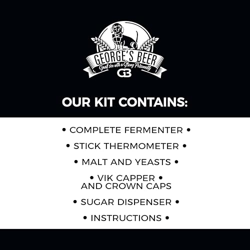 George’s Beer Fermentation Equipment Kit – Lager – Makes 5 Liters (1.32 Gallons) with Liquid Malt and Hops Extract, Yeast, and Brewing Accessories – Sold by North Mountain Supply - style: Kit - Lager