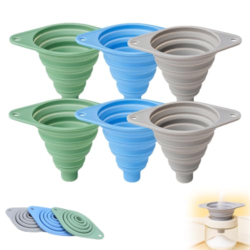 Kitchen Funnel Set, 2025 New Food Grade Silicone Collapsible Small Funnel for Kitchen Use, Kitchen Funnels for Filling Water Bottle Liquid Transfer Kitchen Gadgets (6 pcs) - color: 6 pcs