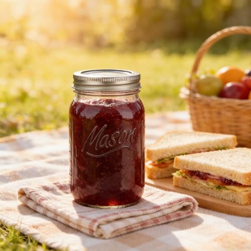 Wide Mouth Mason Jars 32 oz, 6 Pack Glass Canning Jars for Pickling, Fermenting & Food Storage, BPA Free, Airtight Seal, Microwave & Dishwasher Safe