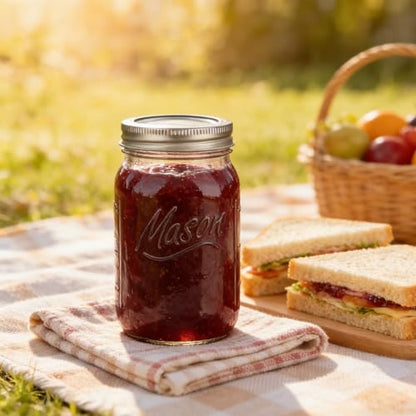Wide Mouth Mason Jars 32 oz, 6 Pack Glass Canning Jars for Pickling, Fermenting & Food Storage, BPA Free, Airtight Seal, Microwave & Dishwasher Safe