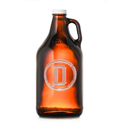 Personalized, Engraved Beer Growler With Single Letter