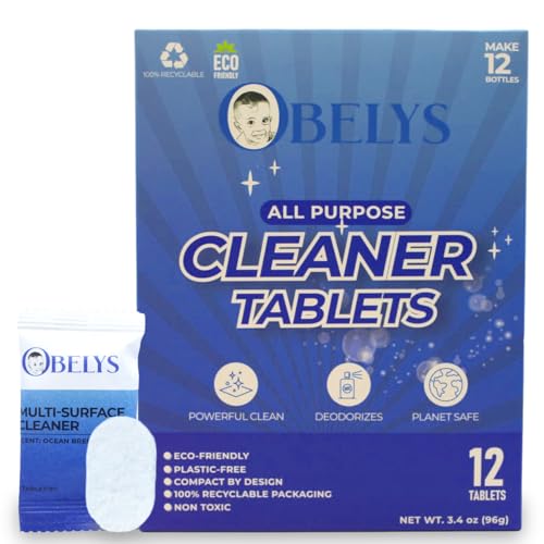 All-Purpose Cleaner Tablets - 12 Tablets - Non-Toxic, Eco-Friendly Concentrate for Powerful Cleaning and Odor Neutralization