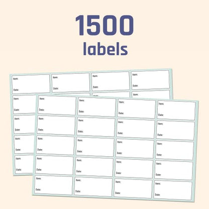1500 Pack, 2" x 1", Removable Food Storage Freezer Date Labels Stickers - size: 1500 Pack