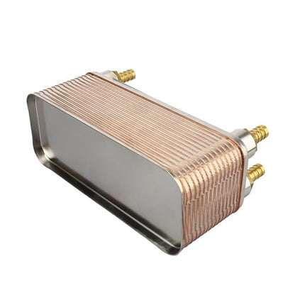 Female Thread Plate Wort Chiller Version Plate Heat Exchanger with 4pcs Hose Barb,30 Plate Wort Chiller,304 Stainless Steel&20mm Garden Hose Thread,Directly Connect P