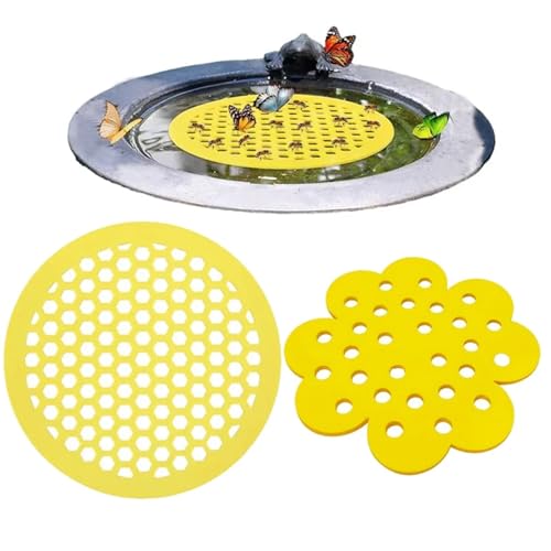 10pcs Bee Water Catcher Cups Tray Bee Drinking Station Bee Watering Feeder Honeycomb Beekeeping Setups Luring Insets Waterer | Yellow Circle - color: Yellow Circle