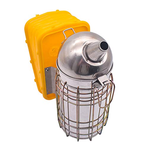Bee Smoker with Heat Shield and plastic bellows, 201 Staniless Steel Beekeeping equipment