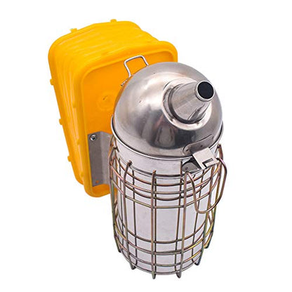 Bee Smoker with Heat Shield and plastic bellows, 201 Staniless Steel Beekeeping equipment