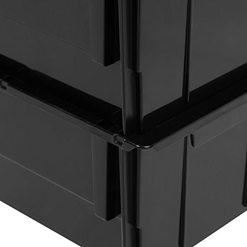IRIS USA Extra Small Stackable Storage Bins, 24-Pack, 5.5 x 4.5 x 3 inch, |Made in USA|, Plastic Open Front Shelf Bin for Organizing Parts, Hardware, Tools, Supplies, Garage Shelf, Pantry - Black - size: Extra Small - 24 Pack