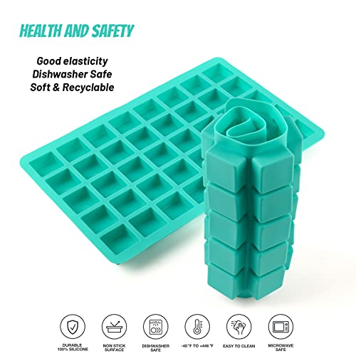Sakolla 2 Pack Caramel Candy Molds, 40 Cavities Square Cube Silicone Molds for Chocolate, Candy, Ice Cubes, Gummy, Ganache, Jelly, Truffles - color: Square 40 Cavity -2 Pcs/Green