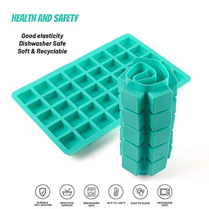 Sakolla 2 Pack Caramel Candy Molds, 40 Cavities Square Cube Silicone Molds for Chocolate, Candy, Ice Cubes, Gummy, Ganache, Jelly, Truffles - color: Square 40 Cavity -2 Pcs/Green