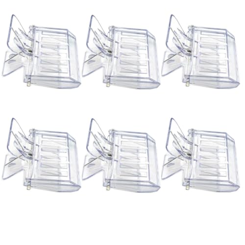 luzen 6Pcs Plastic Queen Bee Cage Catcher Clips Transparent Queen Bee Marking Catcher Clips Bee Cage Marker Beekeeping Tools for Beekeepers, Clear