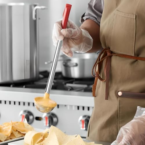 OCS Parts Professional Series Stainless Steel Culinary Ladle | 2 Ounce | Heat Resistant PVC Handle, Dishwasher Safe 12.5-Inch Soup Ladle for Home and Commercial Kitchens - size: 2 Ounce