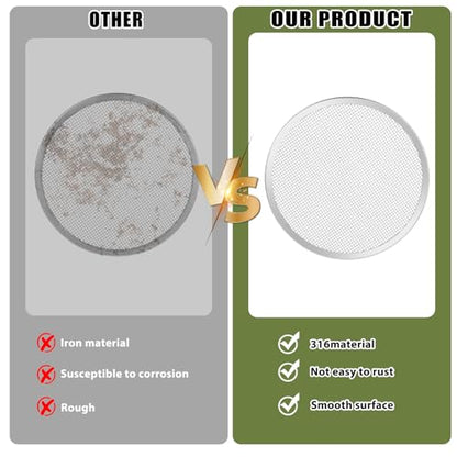 5 Pack Sprouting Lids, 316 Stainless Steel Screen Filter Strainer Lid for 86mm Wide Mouth Mason Jar, Mason Jar Sprouting Lids, Regular Mouth Mesh Bean Sprout Sieve Lid for Bean, Alfalfa, Broccoli