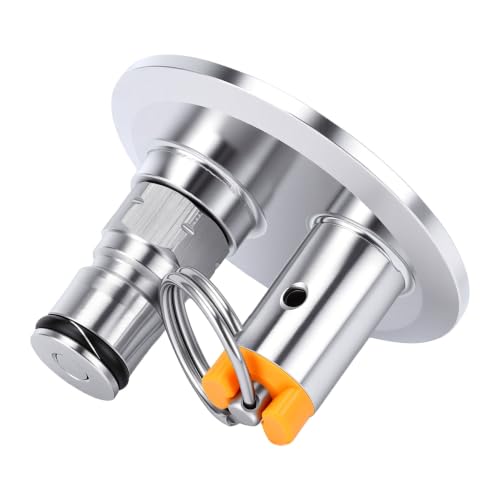 Stainless Steel Clamp End Cap 2 Inch TC Fitting with 17 PSI PRV and Lock Post for Fermenter Kegs