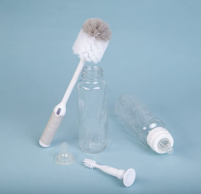 Ubbi Baby Bottle Brush Set, Bottle Brush and Nipple Brush, Baby Cleaning Essentials, Gray (Pack of 2) - size: Pack of 2