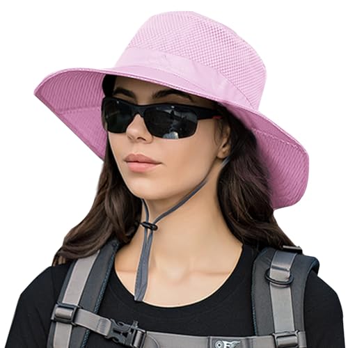 Sun Hats for Men Women Fishing Hat UPF 50+ Breathable Wide Brim Summer UV Protection Hat - color: 1pack-purple