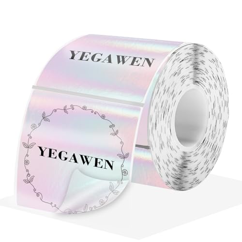 2" x 2" Square Transparent Thermal Labels Stickers, Clear Thermal Labels, Transparent Holographic Pink Direct Thermals Label, Perforation Line Design- 200 Sheets - color: Transparent Pink, size: 2 X 2
