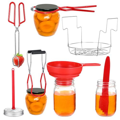 Canning Kits, Canning Supplies Boxed Set, Stainless Steel Set, Jar Lifter, Tongs, Complete Multifunctional Canning Tools, Canning kit includes wide mouth funnel for mason jars