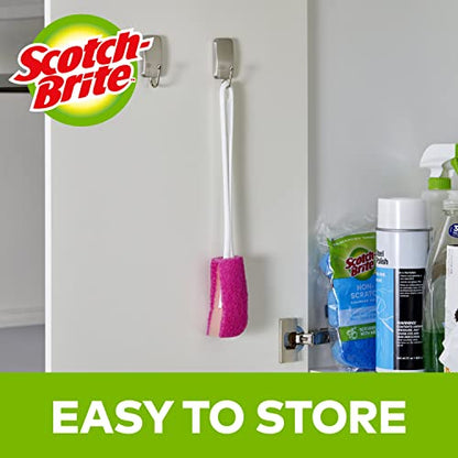 Scotch-Brite Water Bottle Scrubber, Safe On Glass, Plastic and Stainless Steel (Pack of 2) - size: Bottle Scrubber (Pack of 2)