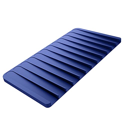 Kraus Self-Draining Silicone Dish Drying Mat or Trivet for Kitchen Counter in Dark Blue, KDM-10DB - color: Dark Blue, style: Drying Mat