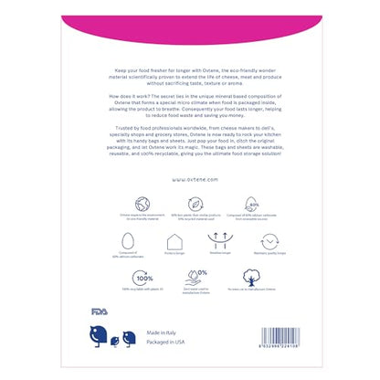 Food Storage Sheets and Bags for Cheese + Charcuterie | Keeps cheese and meat fresher, longer (Ovtene Variety Pack Includes 10 sheets and 10 small bags) Made in Italy