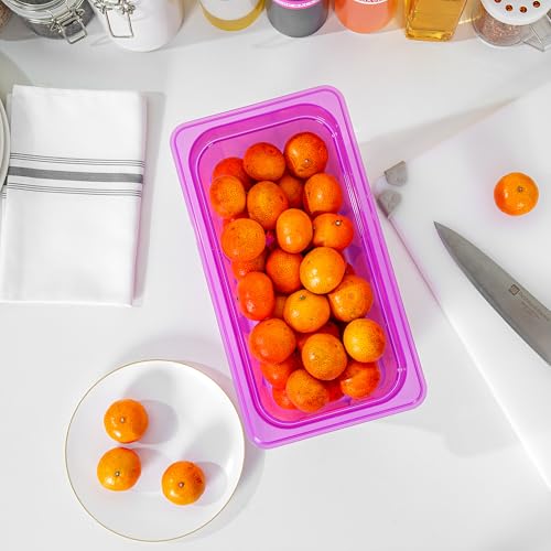 Restaurantware Food Storage Container 1 Pack of 5.6 qt Plastic Stackable Microwave-Safe Bin Dishwasher Safe Freezer Safe Purple Containers for Kitchen Storage - size: 1/3 Size