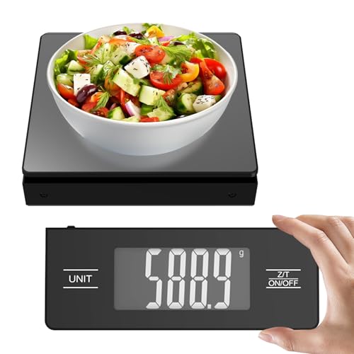 Digital Kitchen Scale with Detachable Display Wireless Food Scale, 11lb/5kg Capacity, 1g Precision, 304 Stainless Steel, Backlit LCD, Tare Function for Baking, Cooking, Meal Prep, Black - color: Matte Black