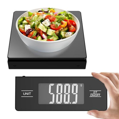 Digital Kitchen Scale with Detachable Display Wireless Food Scale, 11lb/5kg Capacity, 1g Precision, 304 Stainless Steel, Backlit LCD, Tare Function for Baking, Cooking, Meal Prep, Black - color: Matte Black