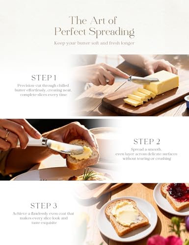 Stainless Steel Butter Spreader Knife 4 Pack with Handle for Kitchen White | Dishwasher Safe, for Soft & Hard Cheese, Jam, Cold Butter - color: White 4 Pack