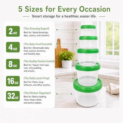 EONJOE 8oz Small Plastic Freezer Food Containers with Lids, 1 Cup, 12pcs | Airtight & BPA-free for fresh food. Dishwasher/freezer safe, perfect for daily meal prep, portion control,snacks on-the-go. - size: 8oz